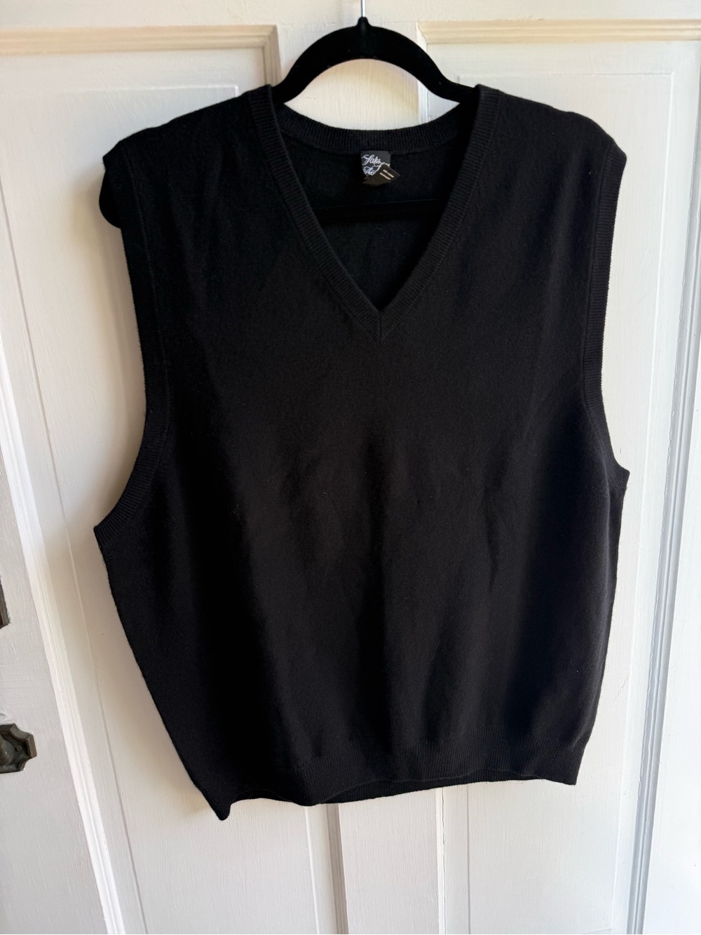 Black Cashmere V-Neck Sweater Vest